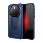 For Huawei Mate 60 RS Ultimate Brushed Texture Carbon Fiber TPU Phone Case(Blue)