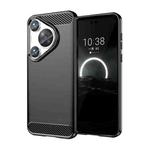 For Huawei P70 Pro Brushed Texture Carbon Fiber TPU Phone Case(Black)