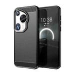 For Huawei Pura 70 Ultra Brushed Texture Carbon Fiber TPU Phone Case(Black)