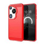 For Huawei Pura 70 Ultra Brushed Texture Carbon Fiber TPU Phone Case(Red)