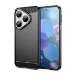 For Huawei Pura 80 5G Brushed Texture Carbon Fiber TPU Phone Case(Black)