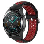 22mm Universal Sports Two Colors Silicone Replacement Strap Watchband(Red Black)