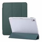 For iPad Pro 11 2022 / 2021 / 2020 3-Fold Lock Buckle Leather Smart Tablet Case(Deep Green)