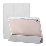 For iPad 10.2 2021 / 2020 / 10.5 3-Fold Lock Buckle Leather Smart Tablet Case(Grey)