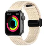 Magnetic Fold Clasp Woven Watch Band For Apple Watch 8 45mm(Starlight Color)