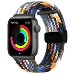 Magnetic Fold Clasp Woven Watch Band For Apple Watch 7 41mm(Denim Color)