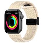 Magnetic Fold Clasp Woven Watch Band For Apple Watch 5 44mm(Starlight Color)