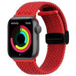 Magnetic Fold Clasp Woven Watch Band For Apple Watch Ultra 2 49mm(Red)