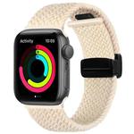 Magnetic Fold Clasp Woven Watch Band For Apple Watch 9 41mm(Starlight Color)