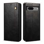 For Google Pixel 7a Oil Wax Crazy Horse Texture Leather Phone Case(Black)