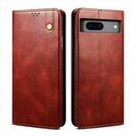 For Google Pixel 7a Oil Wax Crazy Horse Texture Leather Phone Case(Brown)