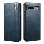 For Google Pixel 7a Oil Wax Crazy Horse Texture Leather Phone Case(Blue)
