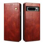For Google Pixel 8 Pro Oil Wax Crazy Horse Texture Leather Phone Case(Brown)