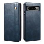 For Google Pixel 8 Pro Oil Wax Crazy Horse Texture Leather Phone Case(Blue)