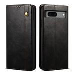 For Google Pixel 8A Oil Wax Crazy Horse Texture Leather Phone Case(Black)