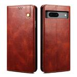 For Google Pixel 8A Oil Wax Crazy Horse Texture Leather Phone Case(Brown)