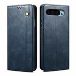 For Google Pixel 9 / 9 Pro Oil Wax Crazy Horse Texture Leather Phone Case(Blue)