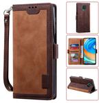 For Xiaomi Redmi Note 9 Retro Splicing Horizontal Flip Leather Case with Card Slots & Holder & Wallet(Brown)