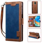 For Xiaomi Redmi Note 9 Retro Splicing Horizontal Flip Leather Case with Card Slots & Holder & Wallet(Blue)