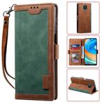 For Xiaomi Redmi Note 9 Retro Splicing Horizontal Flip Leather Case with Card Slots & Holder & Wallet(Green)