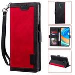 For Xiaomi Redmi Note 9 Retro Splicing Horizontal Flip Leather Case with Card Slots & Holder & Wallet(Red)