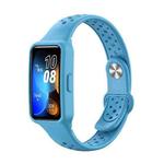 For Huawei Band 8 Integrated Solid Color Silicone Watch Band(Sky Blue)