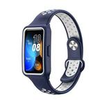For Huawei Band 8 Integrated Two Color Silicone Watch Band(Blue White)