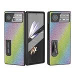 For Xiaomi Mix Fold 2 Integrated Diamond Series Black Edge Phone Case with Holder(Rainbow)