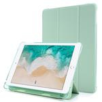 For iPad 9.7 (2018) & (2017) Airbag Horizontal Flip Leather Case with Three-fold Holder & Pen Holder(Mint Green)