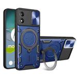 For Motorola Moto E13 CD Texture Sliding Camshield Magnetic Holder Phone Case(Blue)