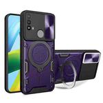 For Motorola Moto E20 / E30 / E40 CD Texture Sliding Camshield Magnetic Holder Phone Case(Purple)