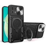 For Motorola Edge 20 Lite CD Texture Sliding Camshield Magnetic Holder Phone Case(Black)