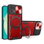 For Motorola Edge 20 Lite CD Texture Sliding Camshield Magnetic Holder Phone Case(Red)