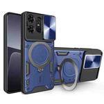 For Motorola Edge 50 Pro Global CD Texture Sliding Camshield Magnetic Holder Phone Case(Blue)