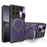 For Motorola Edge 50 Pro Global CD Texture Sliding Camshield Magnetic Holder Phone Case(Purple)