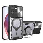 For Motorola Moto G 2025 CD Texture Sliding Camshield Magnetic Holder Phone Case(Silver)