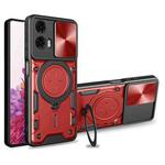 For Motorola Moto G24 Power CD Texture Sliding Camshield Magnetic Holder Phone Case(Red)