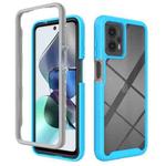 For Motorola Moto G13 / G23 Starry Sky Solid Color Shockproof TPU Clear PC Phone Case(Sky Blue)