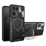 For OPPO Reno8 Pro 5G CD Texture Sliding Camshield Magnetic Holder Phone Case(Black)