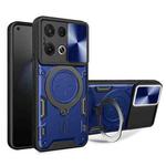 For OPPO Reno8 Pro 5G CD Texture Sliding Camshield Magnetic Holder Phone Case(Blue)