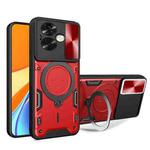 For OPPO A79 5G Global CD Texture Sliding Camshield Magnetic Holder Phone Case(Red)