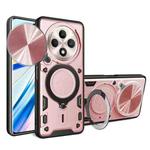 For OPPO Reno12 F 5G Global CD Texture Sliding Camshield Magnetic Holder Phone Case(Pink)