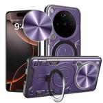 For OPPO Find X8 Pro CD Texture Sliding Camshield Magnetic Holder Phone Case(Purple)