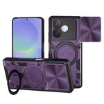 For OPPO A5 Pro 5G Global CD Texture Sliding Camshield Magnetic Holder Phone Case(Purple)