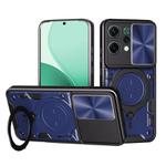 For OPPO Reno14 5G Global CD Texture Sliding Camshield Magnetic Holder Phone Case(Blue)