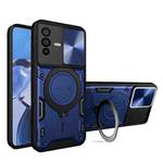 For vivo V23 5G / S12 5G CD Texture Sliding Camshield Magnetic Holder Phone Case(Blue)