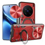 For vivo X200 Pro 5G CD Texture Sliding Camshield Magnetic Holder Phone Case(Red)