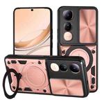 For vivo V50 Lite 4G CD Texture Sliding Camshield Magnetic Holder Phone Case(Pink)