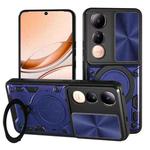 For vivo V50 Lite 4G CD Texture Sliding Camshield Magnetic Holder Phone Case(Blue)