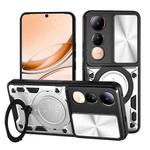 For vivo V50 Lite 4G CD Texture Sliding Camshield Magnetic Holder Phone Case(Silver)